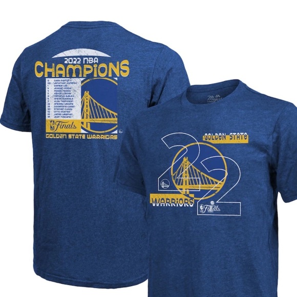 Men's Golden State‎ Warriors Majestic Threads Royal 2022 NBA - Picture 1 of 3